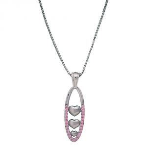 Montana Silversmiths Young Love Silver Hearts Pendant Necklace (NC1315PK)